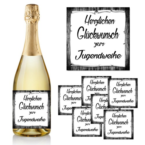 Aufkleber sektflasche - aufkleber,