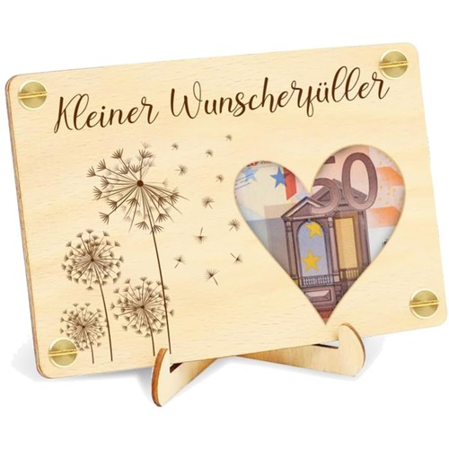 Geldgeschenk karte holz - karte,