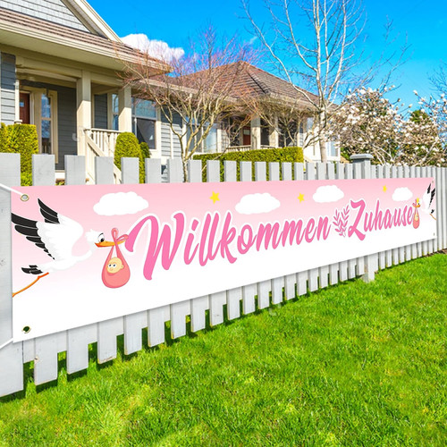 Baby willkommensbanner rosa - baby,