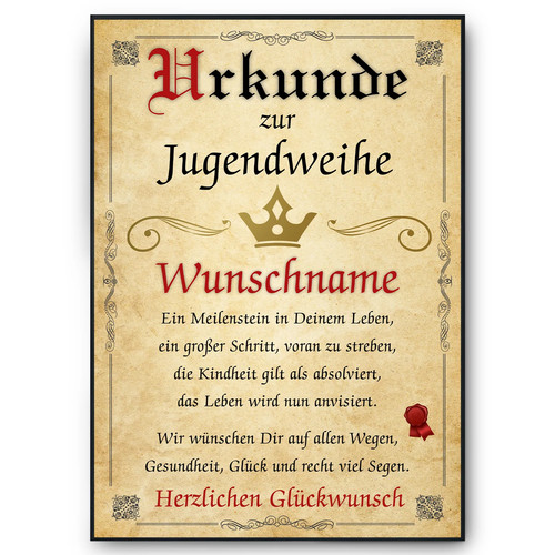 Jugendweihe urkunde - jugendweihe,