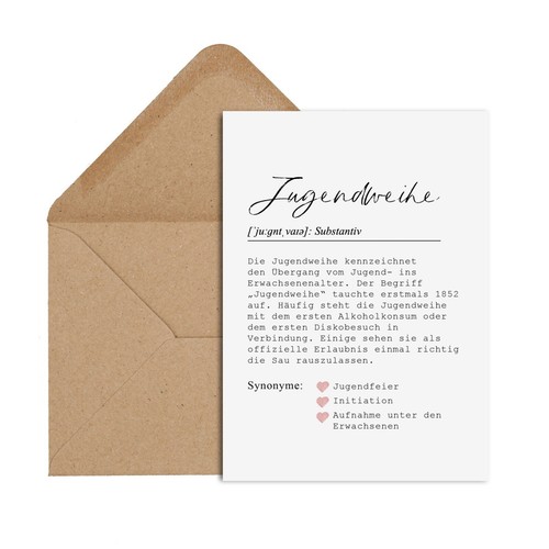 Postkarte jugendweihe - postkarte,