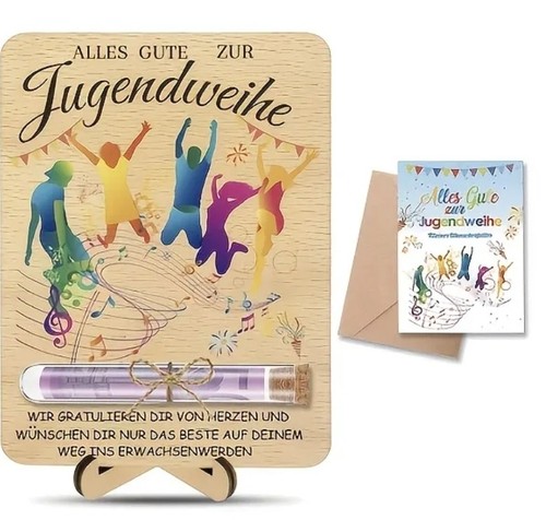 Holzkarte zur jugendweihe - zur, 2027
