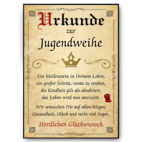 Jugendweihe geschenk urkunde - geschenk,