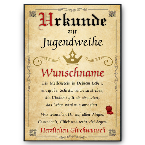Jugendweihe urkunde - jugendweihe,